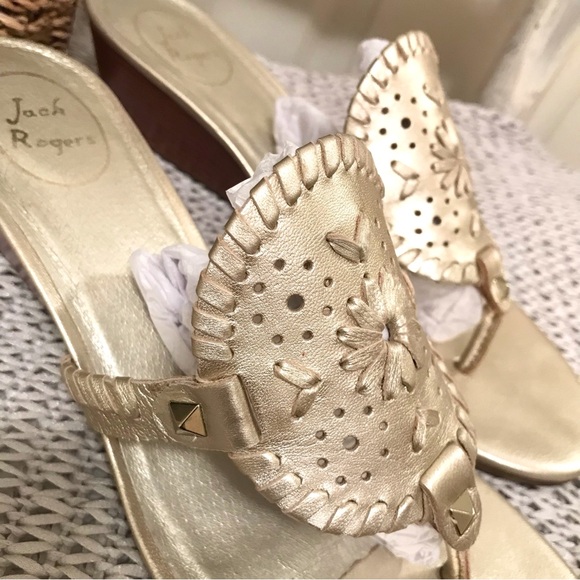 Jack Rogers Devyn Wedge Sandal Gold - Picture 10 of 16